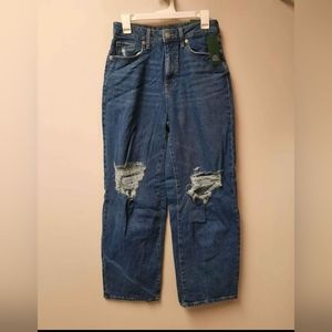 Women's Super-High Rise Distressed Baggy Jeans - Wild Fable Medium Blue